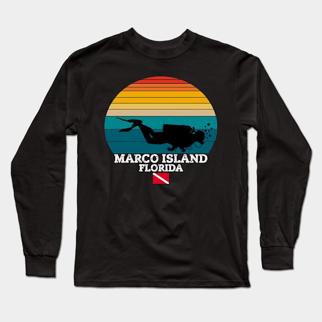 Marco Island US Island Diving Long Sleeve T-Shirt by Kerlem